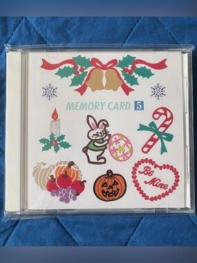 RARE Janome Embroidery Memory Card 5 Holiday Seasonal Sewing Patterns 1991 NEW